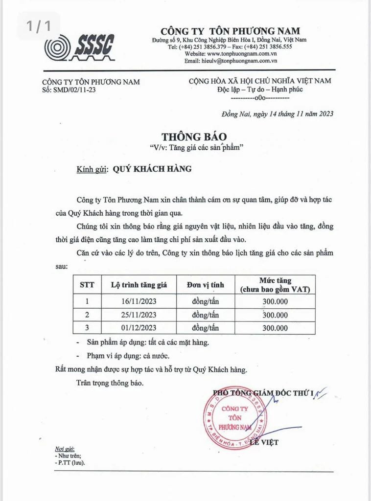 Điểm Tin Thị Trường Sắt thép ngày 14/11: Trung Quốc giảm nhẹ, Formosa tăng mạnh giá HRC